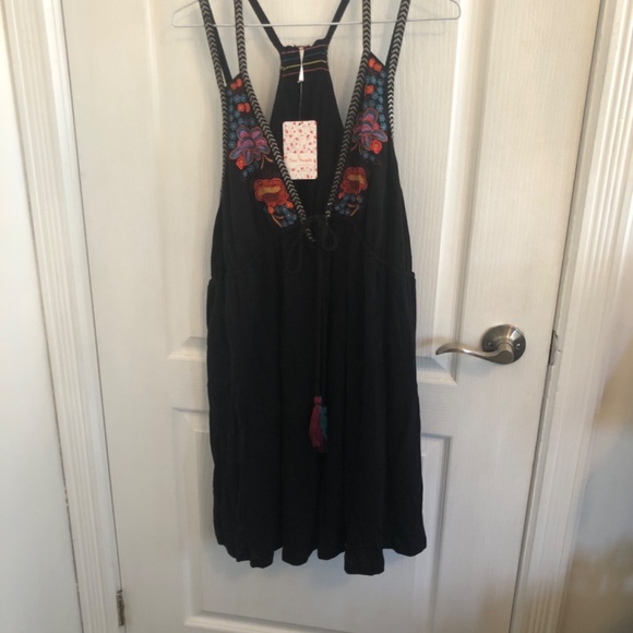NWT Free People Summer bohemian Embroidered Dress - Picture 2 of 4